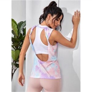 SHEIN Pastel Tie-Dye Twist Back Tank Top – Size Small